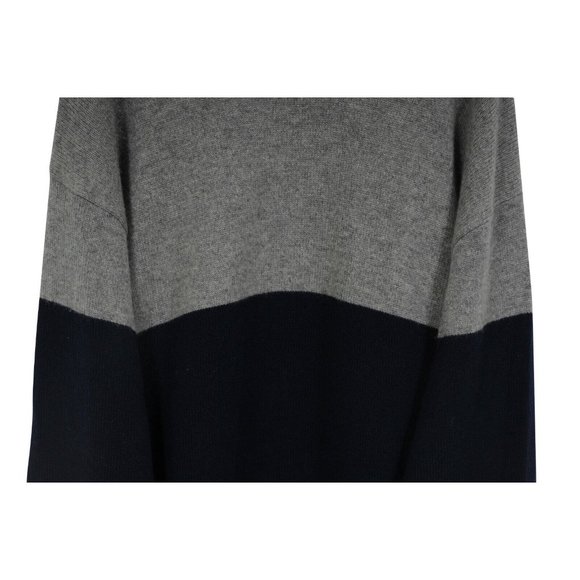 Ralph Lauren Purple Label Men Sweater Large Grey Blue Cashmere Two Tone Pullover - Picture 3 of 10